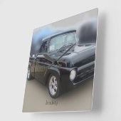  zwarte ophaalservice vierkante klok (Hoek)