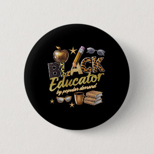 Zwarte opvoeder door populaire vraag zwarte geschi ronde button 5,7 cm
