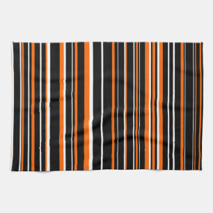 zwarte, Oranje en witte streep Theedoek