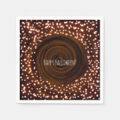 Zwarte & Oranje halloween-lichtpartij Servetten (Voorkant)