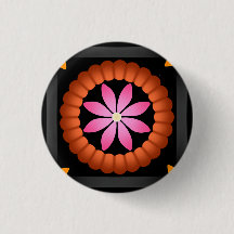 Zwarte oranje roze feestelijke bloem mandala