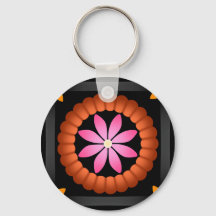 Zwarte oranje roze feestelijke bloem mandala