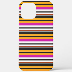 Zwarte oranje strepen leuk iPhone 12 pro max hoesje