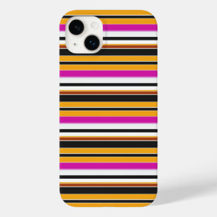 Zwarte oranje strepen leuk Case-Mate iPhone 14 plus hoesje