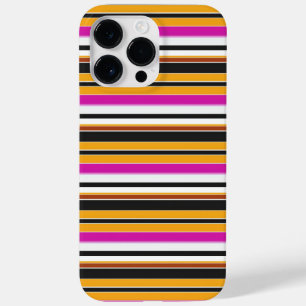 Zwarte oranje strepen leuk Case-Mate iPhone 14 pro max hoesje