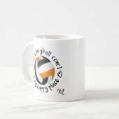 zwarte oranje volleybalrechtbank mijn gelukkige pl koffiemok (Voorkant links)