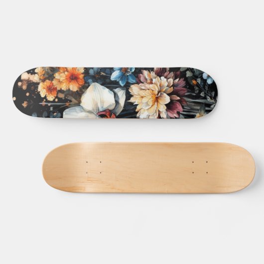 zwarte orchidee skateboard (Horizontaal)