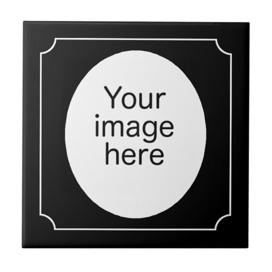 Zwarte ovaal afbeelding lijst tegeltje (Voorkant)