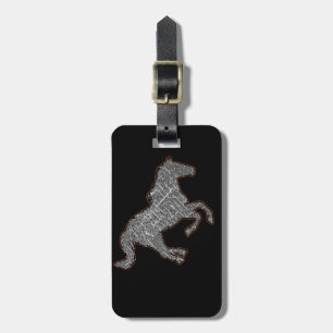 zwarte paard bagagelabel