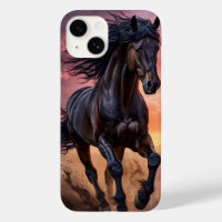 Zwarte paard esthetiek Stijlvol Dieren Kunst