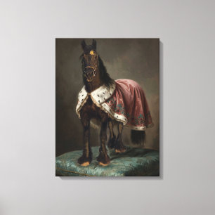 Zwarte Paard Friese - Ingepakt Canvas Afdruk