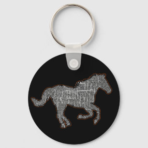 zwarte paard sleutelhanger