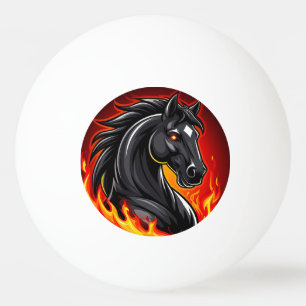 🔥 Zwarte Paard Vurige Gloeiende Ogen Wilde Geest Pingpongballen