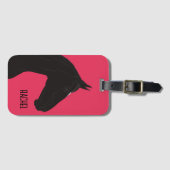 Zwarte paarden bagagelabel (Voorkant (horizontaal))