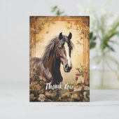 Zwarte paarden bedankkaart (Staand voorkant)