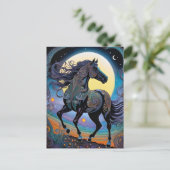 Zwarte paarden briefkaart (Staand voorkant)