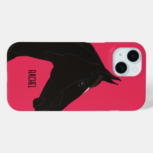 Zwarte paarden Case-Mate iPhone case (Achterkant (horizontaal))