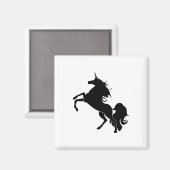 Zwarte paarden magneet (Voorkant / Achterkant)