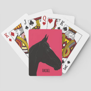 Zwarte paarden pokerkaarten