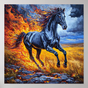 Zwarte paarden poster