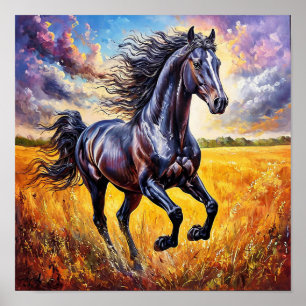 Zwarte paarden poster