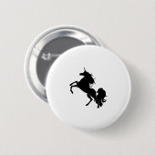 Zwarte paarden ronde button 5,7 cm (Voorkant /achterkant)