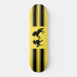 Zwarte paarden + skateboard