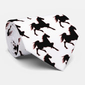 Zwarte paarden stropdas (Opgerold)