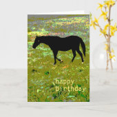 Zwarte paardendag kaart (Gele Bloem)