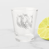 Zwarte paardenkoppen shot glas (Achterkant)