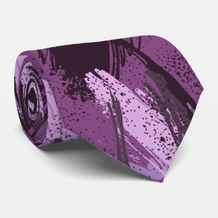 Zwarte Paars Plum Lavender Camouflage Stropdas