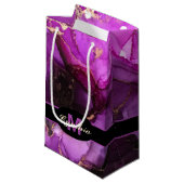 Zwarte paarse cadeautas met monogram en eigen naam (Voorkant Gekanteld)