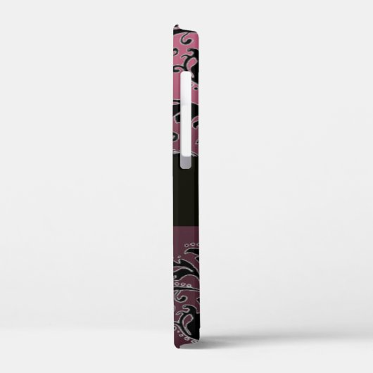 ZWARTE PAARSE DAMASKMONOGRAM Case-Mate iPhone CASE (Achterkant / Links)