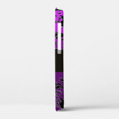 ZWARTE PAARSE DAMASKMONOGRAM, Gemstome Case-Mate iPhone Case (Achterkant / Links)
