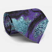 Zwarte, Paarse en blauwe gemarmerde Stropdas (Opgerold)
