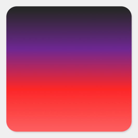 Zwarte, Paarse en rode gradiënt Vierkante Sticker (Voorkant)