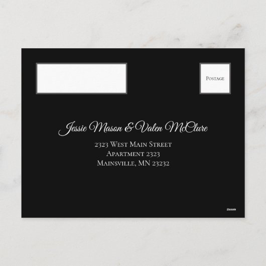 Zwarte Paarse Floral Elegant Wedding Gothic Feestdagenkaart (Achterkant)