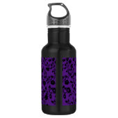 Zwarte Paarse gothische flesfles met naam Waterfles (Achterkant)