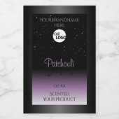 Zwarte Paarse gradiëntproductiketten Glitter-Logo Voedselcontainer Etiket (Enkel label)