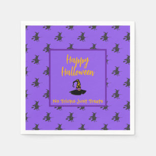 Zwarte paarse halloween wittekaart pet servet