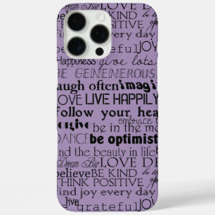 Zwarte Paarse Inspirerend woorden Kerst iPhone 16 Pro Max Hoesje
