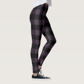 Zwarte, Paarse Matterhorn Gingham Shepherd's Pset Leggings (Rechts)