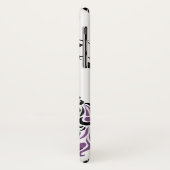 Zwarte paarse pauw & kersenbloesem art nouveau Case-Mate iPhone case (Achterkant/links)