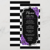 Zwarte Paarse Witte Zilveren Menukaart Programma (Voorkant / Achterkant)
