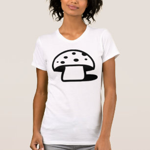 Zwarte paddenstoel t-shirt
