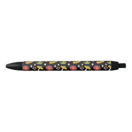 Zwarte Paddestoel, Regenboog en Daisies Patroon Inkt Pen