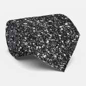Zwarte Pailletten Look Glitter Glam Stropdas (Opgerold)