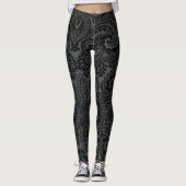 Zwarte Paisley: Leggings (Voorkant)