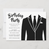 Zwarte pak & stropdas alle jaren verjaardagsfeestj kaart (Voorkant)