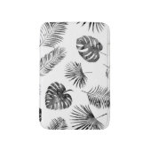 Zwarte palmbladeren:  naadloos. badmat (Voorkant Verticaal)